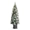 6ft. Pre-Lit Greenery Pinecones & Red Berries Artificial Christmas Porch Tree, Warm White LED Lights